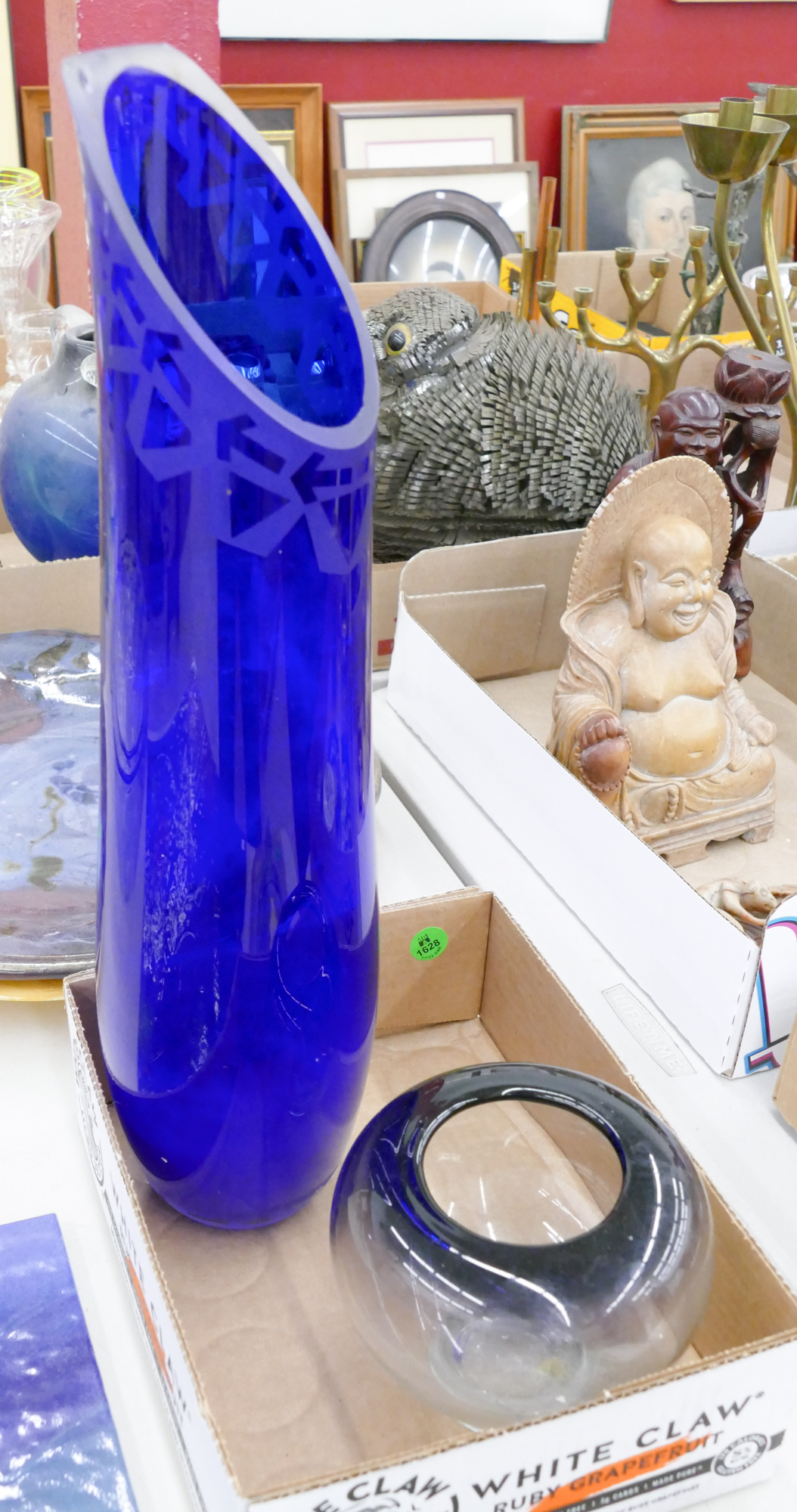 Appraisal: Box Sabrina Knowles Cobalt Glass Vase etc - Rooney Collection