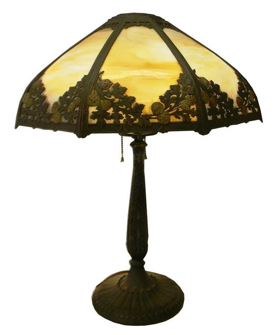 Appraisal: Unsigned table lamp possible marriage c - composed of eight-sided