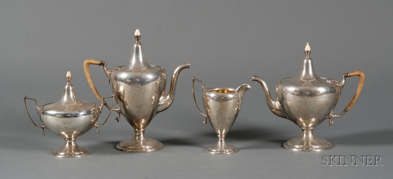 Appraisal: Gorham Sterling Four-Piece Tea and Coffee Service early th century