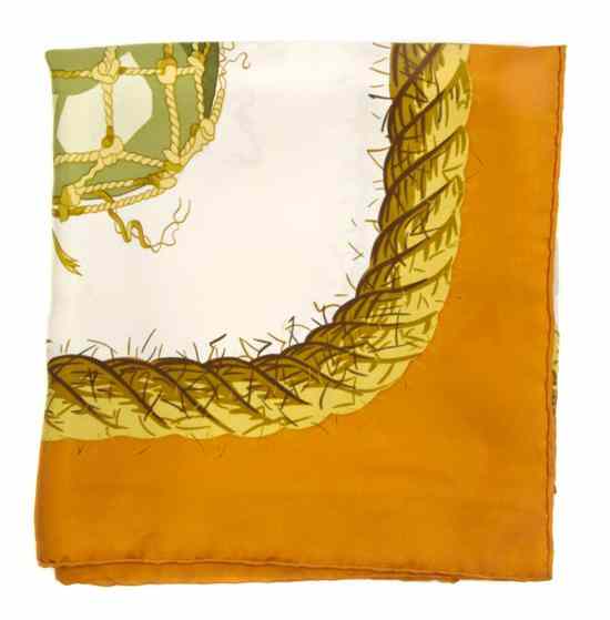 Appraisal: An Hermes Silk Scarf in a 'Rose de Sables' motif