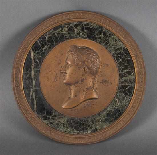 Appraisal: J F Antoine Bovy French - Portrait relief medallion of