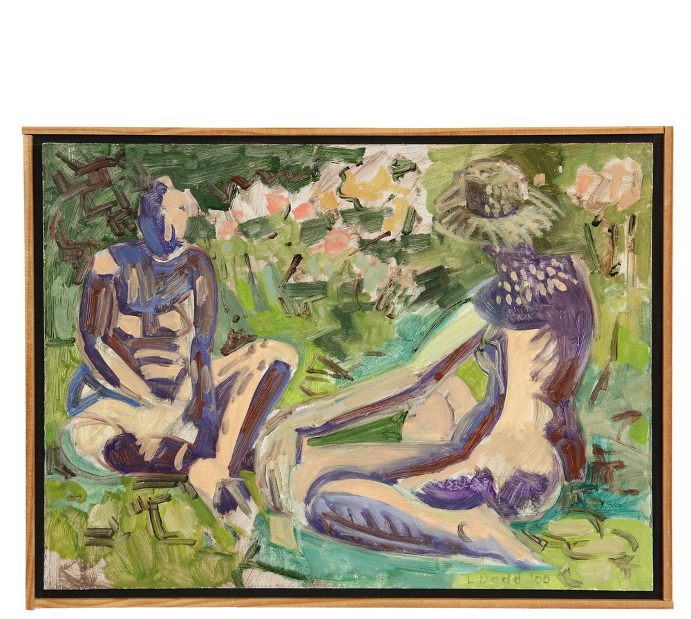 Appraisal: LOIS DODD Contemporary Maine - Two Nudes One Straw Hat