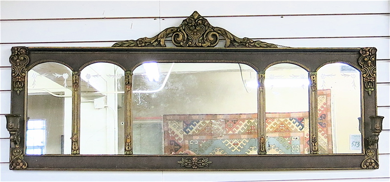 Appraisal: RECTANGULAR OVERMANTEL MIRROR American c s a horizontal format featuring