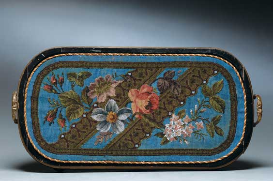 Appraisal: VICTORIAN BEADED TRAY Ornate and antique English Victorian beaded tray