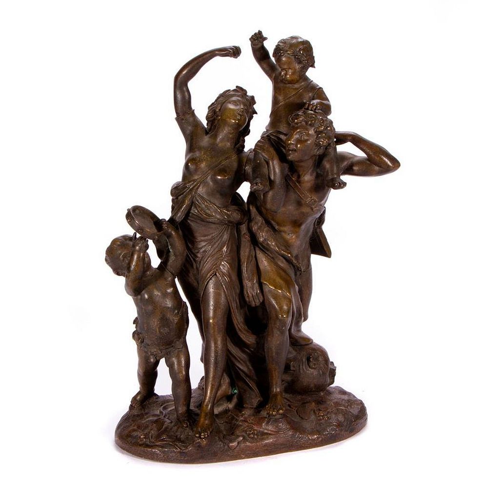 Appraisal: A classical bronze group A classical bronze grouping of dancing