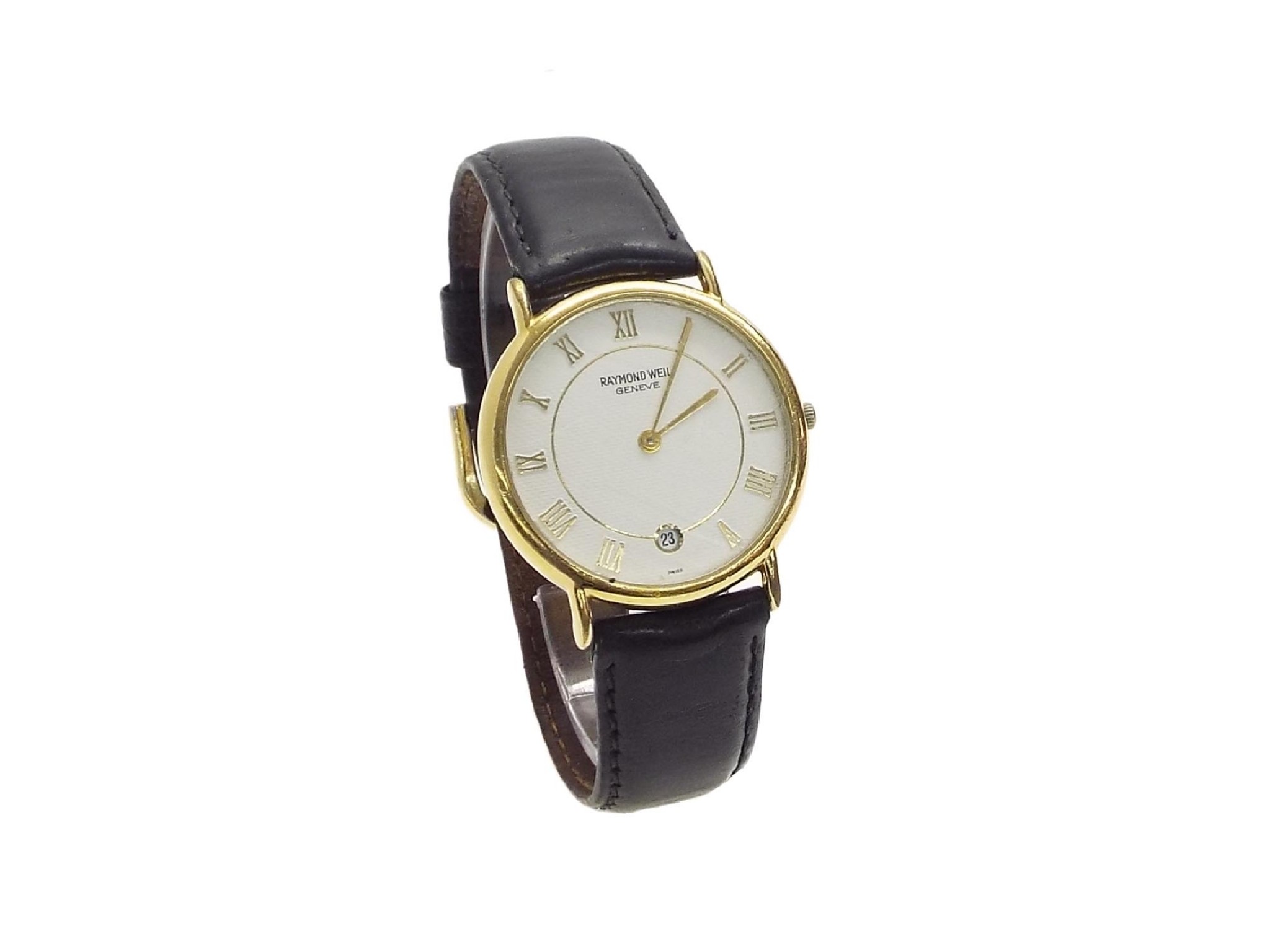 Appraisal: Raymond Weil Geneve K gold plated gentleman's wristwatch ref quartz