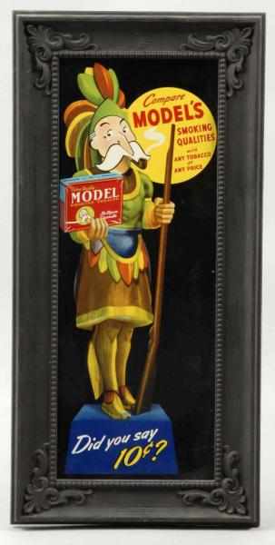 Appraisal: Tin Model Tobacco Sign Description Nice image of Indian holding