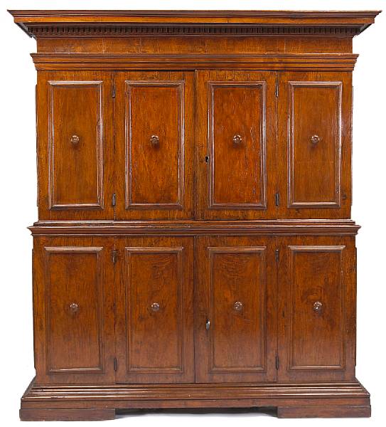 Appraisal: A Northern Italian Baroque walnut cabinet th century and later