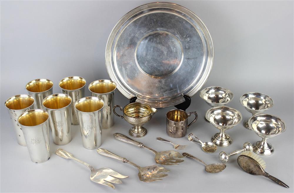 Appraisal: GROUP OF AMERICAN SILVER including one Gorham baby cup Latham