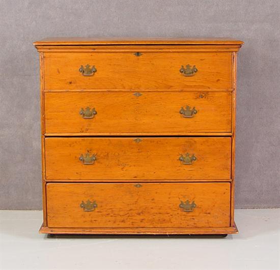 Appraisal: Pine New England Mule Chest Early th Century Lift top