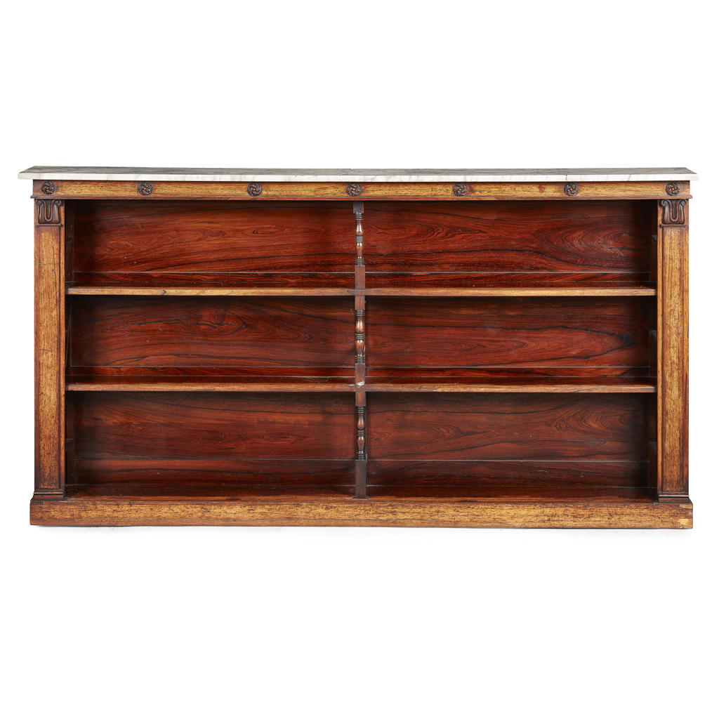 Appraisal: WILLIAM IV ROSEWOOD LOW OPEN BOOKCASE EARLY TH CENTURY the