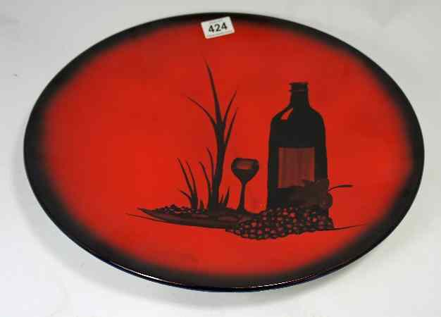 Appraisal: Peggy Davies Ceramics Ruby Fushion decorative charger limited edition diameter