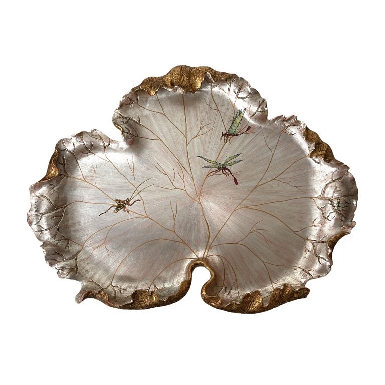 Appraisal: Lillian August Hand Painted Leaf Tray Lillian August Hand Painted