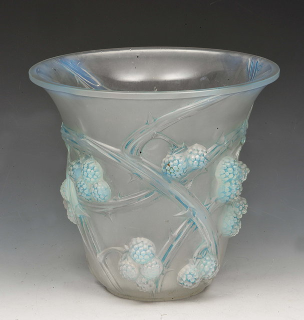 Appraisal: Rene Lalique French - 'Mures' vase Marcilhac originally designed in