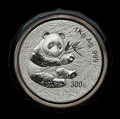 Appraisal: China kilogram silver Panda coin yuan fine oz T in