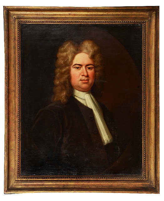 Appraisal: ATTRIBUTED TO JOHN VANDERBANK -c Portrait of a gentleman with