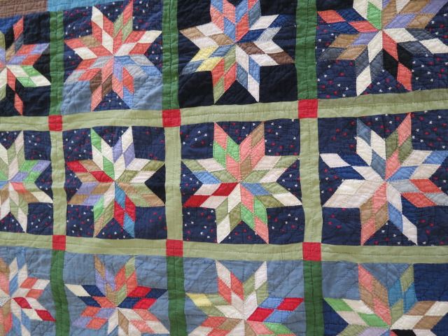 Appraisal: Antique Handmade Quilt point star design X