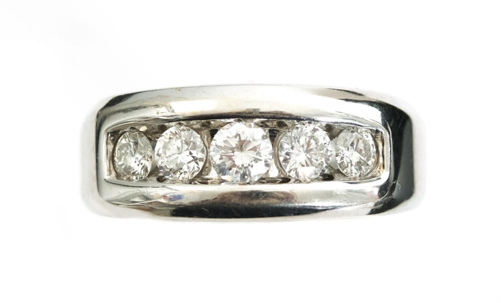 Appraisal: K WG MEN'S DIAMOND BAND BY DIAMOUR k white gold