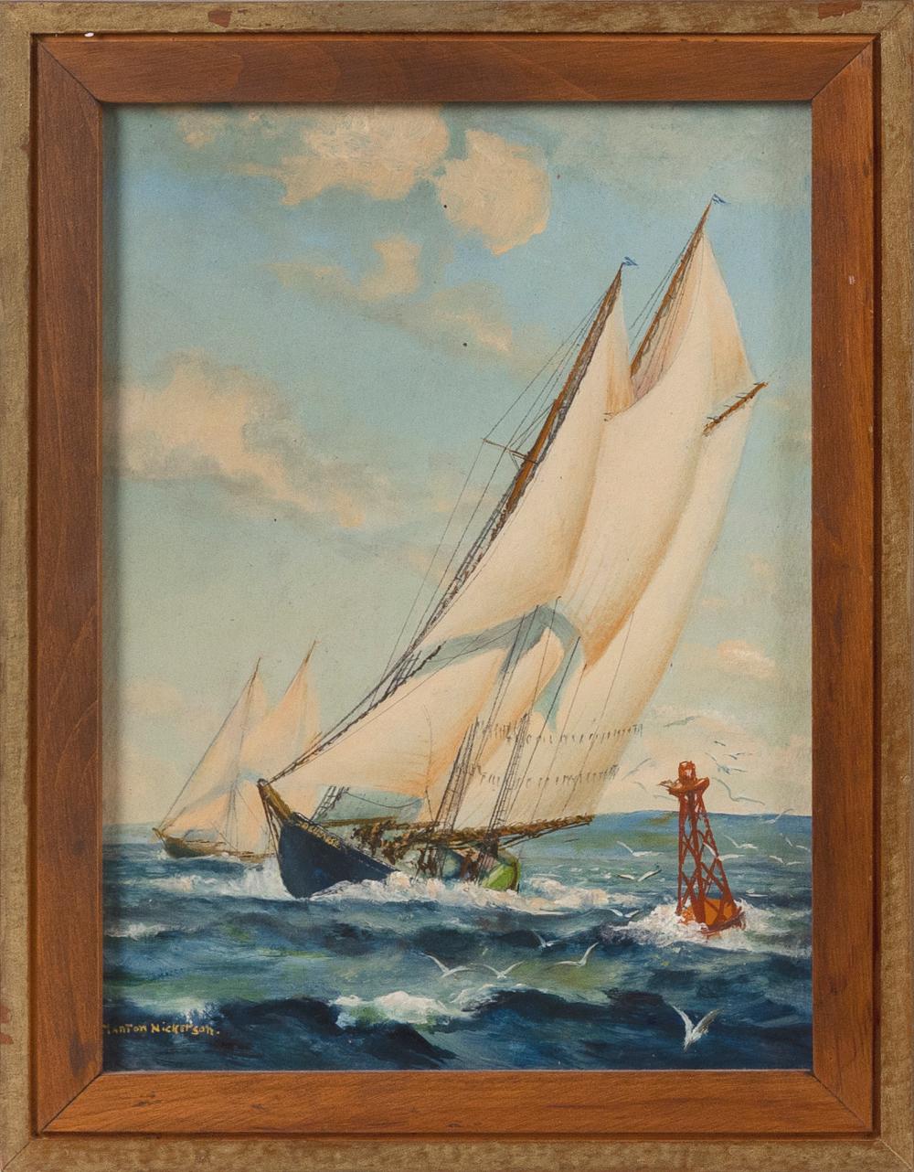 Appraisal: MANTON JUDAH NICKERSON NOVA SCOTIA - SAILBOATS RACING OIL ON