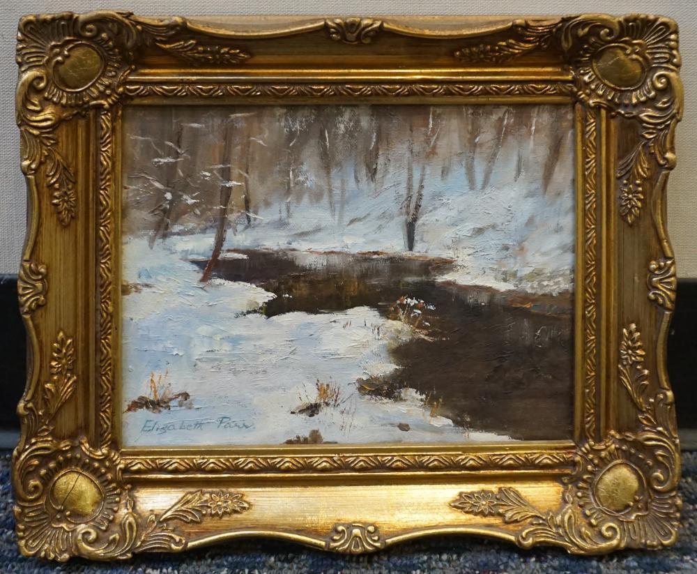 Appraisal: ELIZABETH PARR BRITISH TH CENTURY WINTER RIVER LANDSCAPE OIL ON