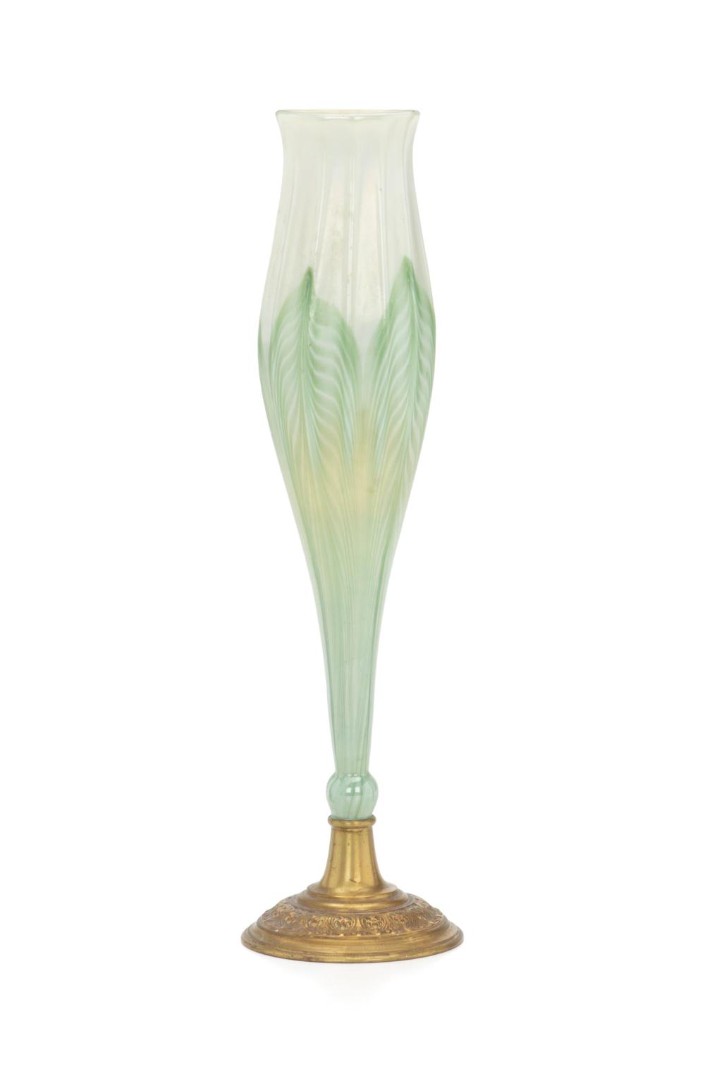 Appraisal: A Tiffany Furnaces Favrile glass bud vase Circa - Stamped