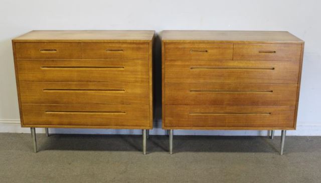 Appraisal: Midcentury Pair Edward Wormley for Dunbar Chests Pair of Dunbar