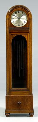 Appraisal: German walnut tall case clock beveled glass door chiming mechanism