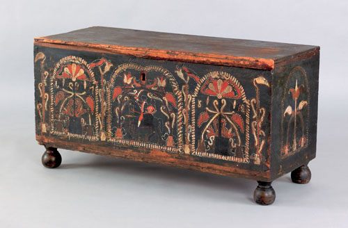 Appraisal: Berks County Pennsylvania painted dower chest late th c the