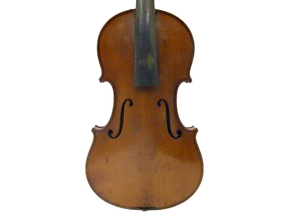 Appraisal: Early th century violin labelled Gustave Bazin Ex-Ouvrier de M