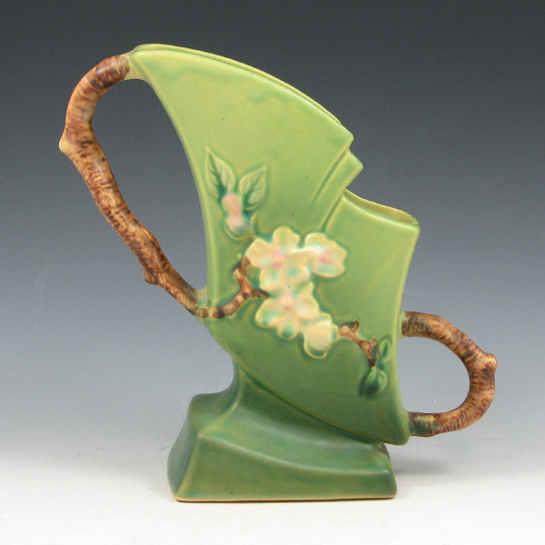 Appraisal: Roseville Apple Blossom vase in green Marked Roseville USA -