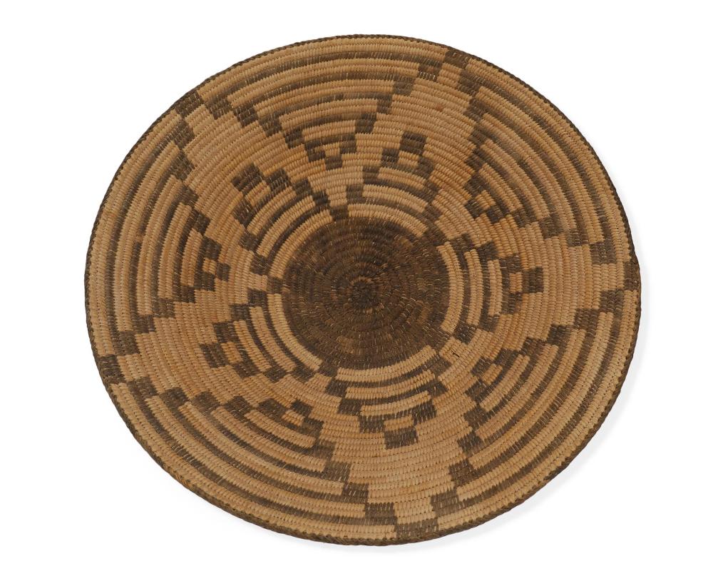 Appraisal: A Pima basketry tray First-Quarter th Century With a five-pointed