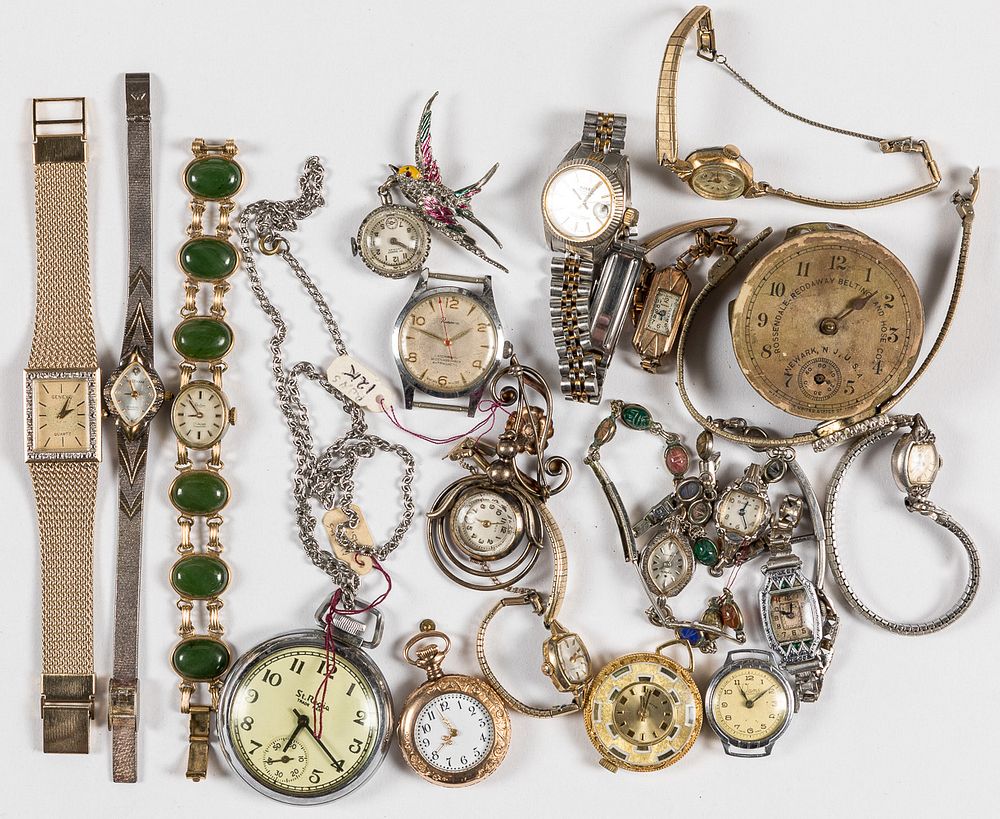 Appraisal: Group of wristwatches and pocket watches Group of wristwatches and