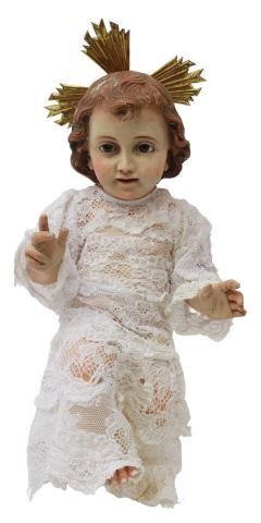 Appraisal: Spanish composite creche figure Christ Child marked El Santo Cristo