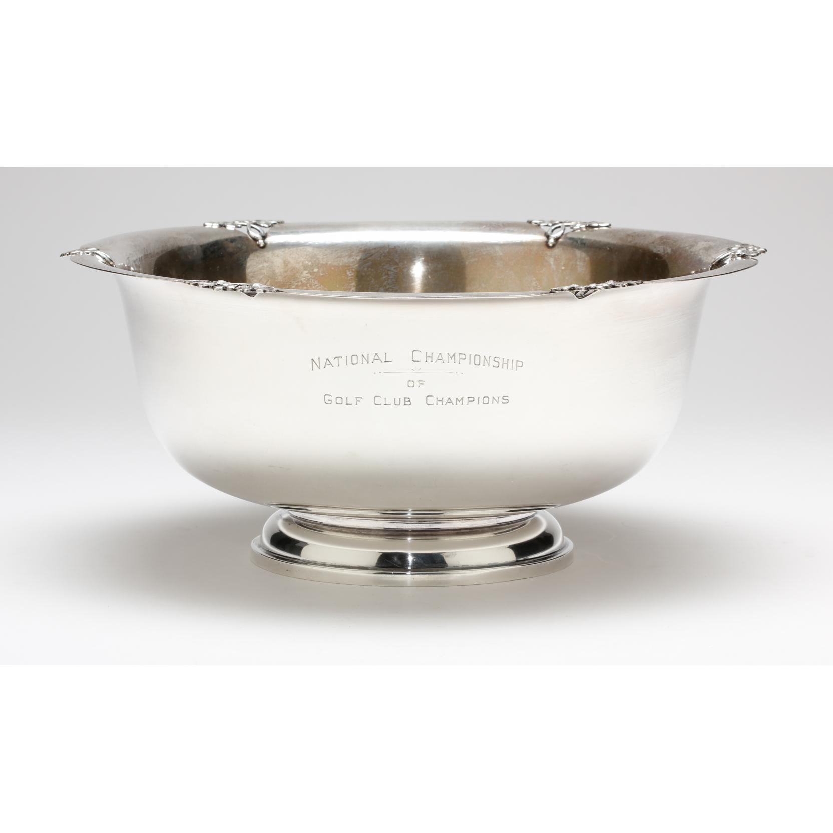 Appraisal: Sterling Silver Golf Trophy Punch Bowl by Fisher in the