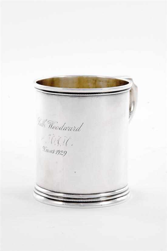 Appraisal: Southern coin silver mug W Carrington Co Charleston South Carolina