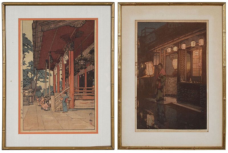 Appraisal: Hiroshi Yoshida Japanese - A Little Restaurant Yasaka Shrine artist's