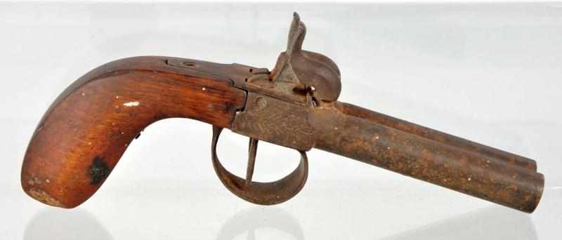 Appraisal: Unknown Pistol Description Cal GA Barrel length inches Antique double