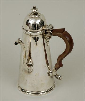 Appraisal: Queen Anne Silver Chocolate Pot Marks rubbed possibly Simon Pantin