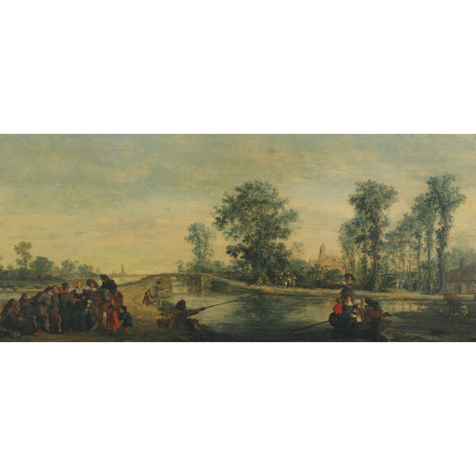 Appraisal: Circle of Lodewijk de Vadder - Flemish RIVER LANDSCAPE WITH