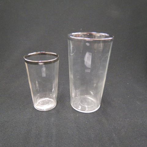 Appraisal: Platinum Rim Crystal Glasses