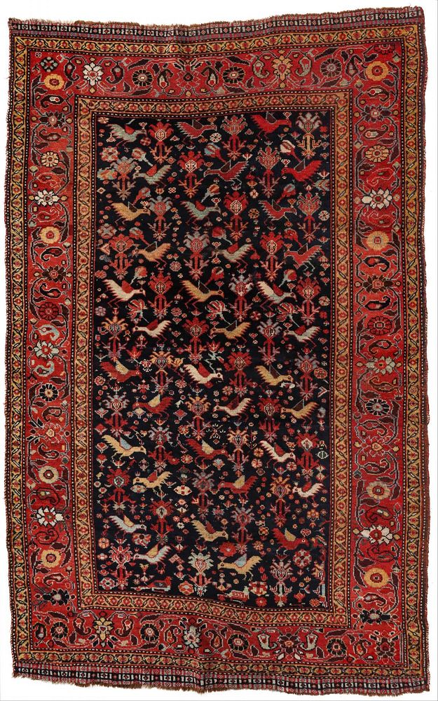 Appraisal: A VERY FINE SOUTHWEST PERSIAN RUG WITH BIRDS CIRCA An