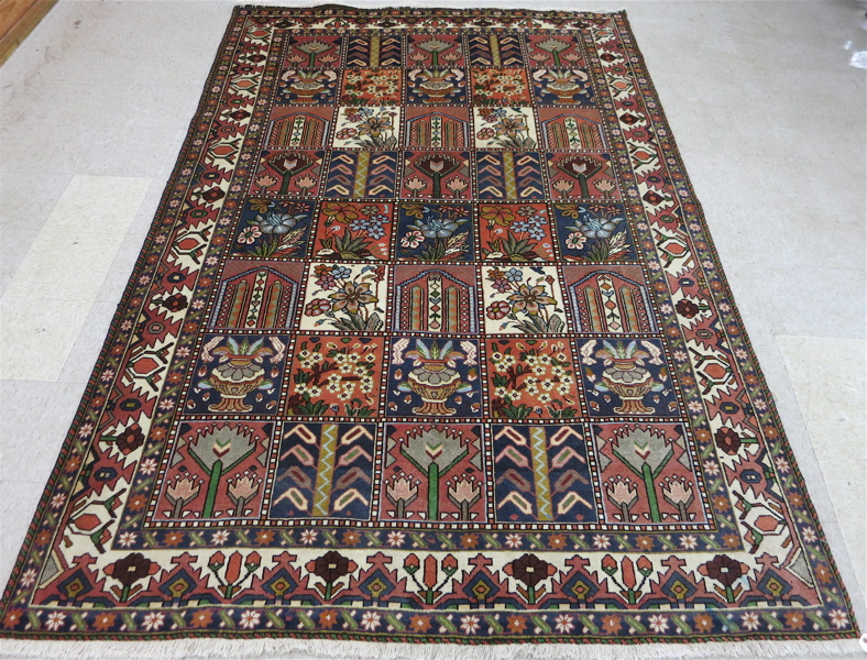 Appraisal: PERSIAN BAKHTIARI TRIBAL PANEL CARPET Chahar Mahall and Bakhtiari region