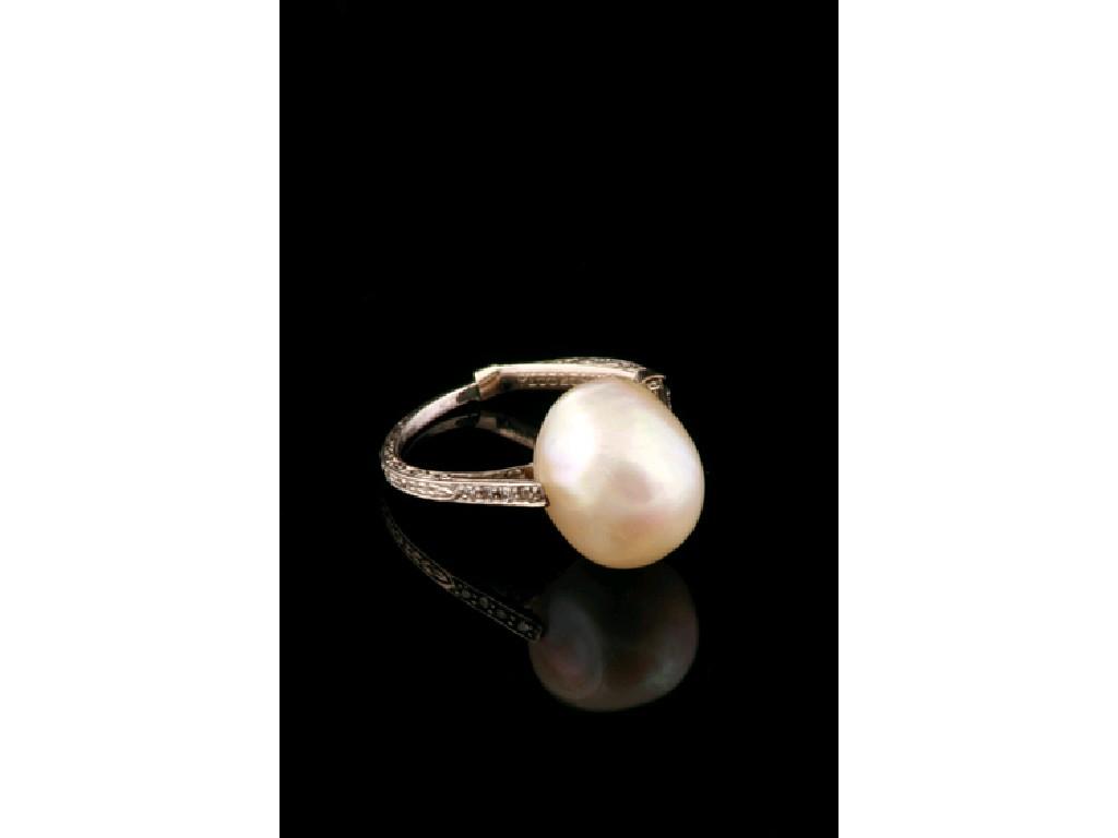 Appraisal: A 'S CONTINENTAL PEARL AND DIAMOND DRESS RING set to