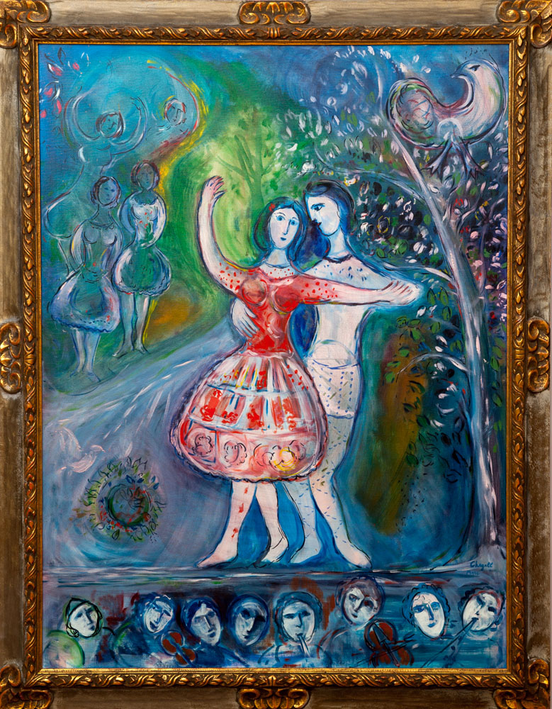 Appraisal: AFTER MARC CHAGALL - DANCERS WITH ORCHESTRA Oil on canvas