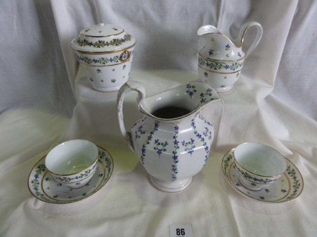 Appraisal: A collection of early th century teawares with painted and