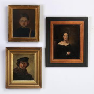 Appraisal: th th c portrait paintings A group of three oil