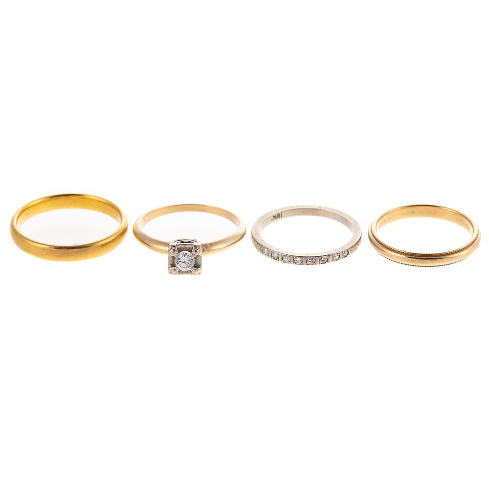 Appraisal: A Collection of K K K Rings K yellow gold