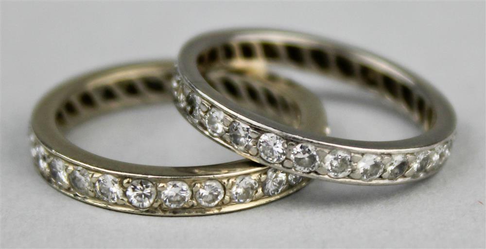 Appraisal: PAIR OF PLATINUM AND DIAMOND ETERNITY RINGS the rings are