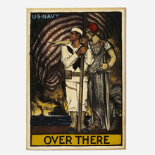 Appraisal: Albert Sterner U S NAVY OVER THERE offset lithograph in