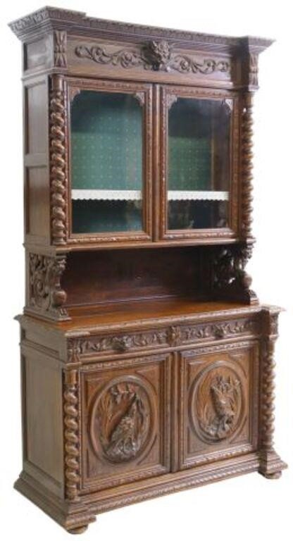 Appraisal: French Henri II style oak sideboard early th c stepped